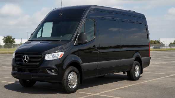 Exterior of Alabaster Party Bus Company's 14 Passenger Sprinter Limousine in Alabaster