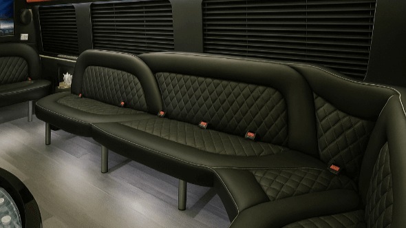 Interior of Birmingham Party Bus Company's 14 Passenger Sprinter Limousine in Birmingham