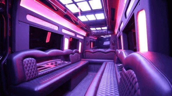 Interior of Vestavia Hills Party Bus Company's 15 Passenger Party Bus in Vestavia Hills