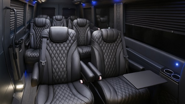 Interior of Alabama Party Bus Company's 18 Passenger Minibus in Alabama