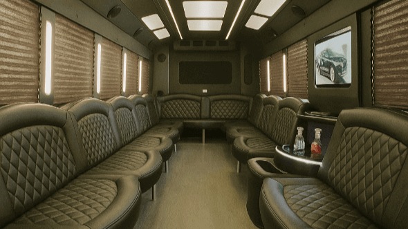 Interior of Gadsden Party Bus Company's 20 Passenger Party Bus in Gadsden