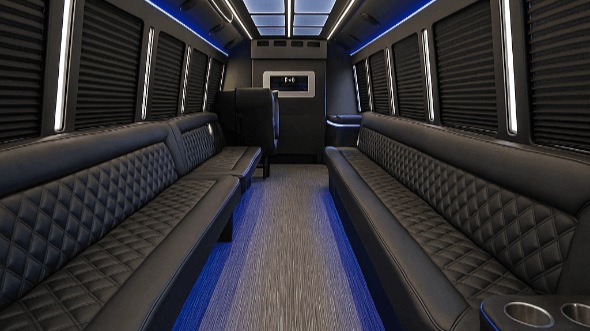 Interior of Alabama Party Bus Company's 25 Passenger Party Bus in Alabama