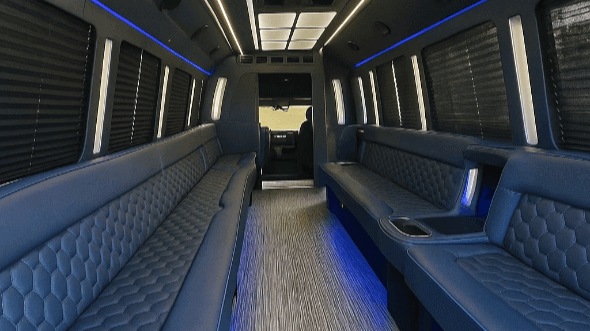 Interior of Hoover Party Bus Company's 28 Passenger Party Bus in Hoover