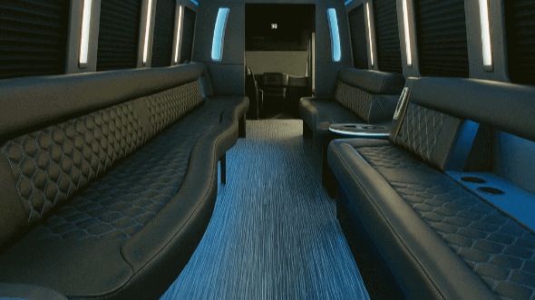 Interior of Prattville Party Bus Company's 28 Passenger Party Bus in Prattville