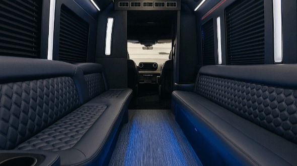 Interior of Vestavia Hills Party Bus Company's 28 Passenger Party Bus in Vestavia Hills