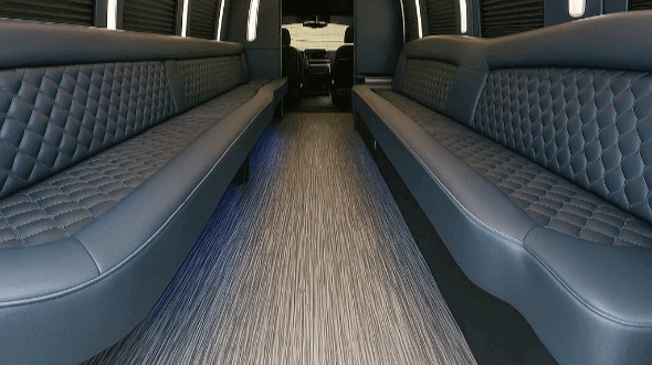 Interior of Gadsden Party Bus Company's 30 Passenger Party Bus in Gadsden