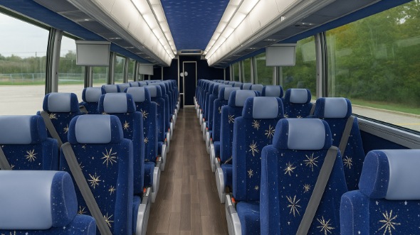 Interior of Alabama Party Bus Company's 40 Passenger Charter Bus in Alabama