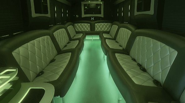 Interior of Birmingham Party Bus Company's 40 Passenger Party Bus in Birmingham