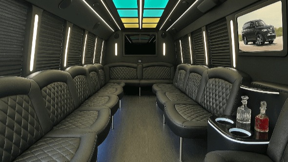 Interior of Dothan Party Bus Company's 40 Passenger Party Bus in Dothan