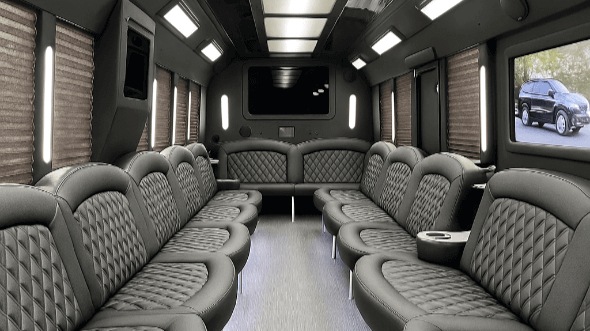 Interior of Hoover Party Bus Company's 50 Passenger Party Bus in Hoover