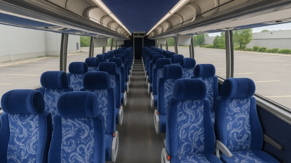 Interior of Alabama Party Bus Company's 51 Passenger Charter Bus in Alabama
