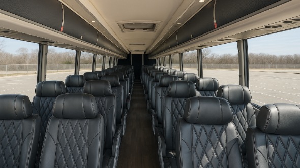 Interior of Alabama Party Bus Company's 54 Passenger Charter Bus in Alabama