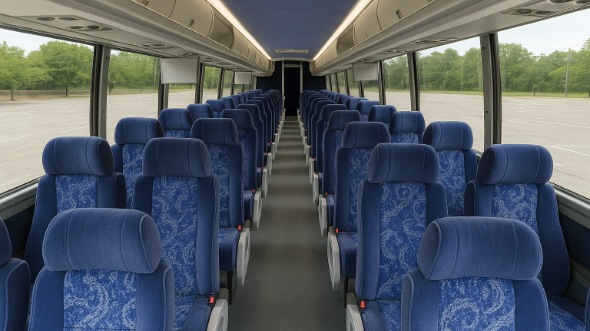 Interior of Alabama Party Bus Company's 55 Passenger Charter Bus in Alabama