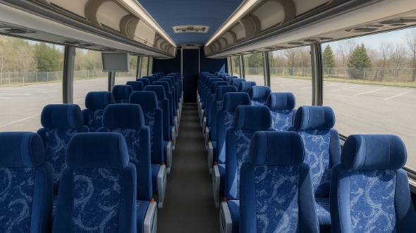 Interior of Alabama Party Bus Company's 56 Passenger Charter Bus in Alabama
