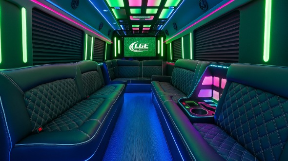Alabama 25 passenger party bus interior